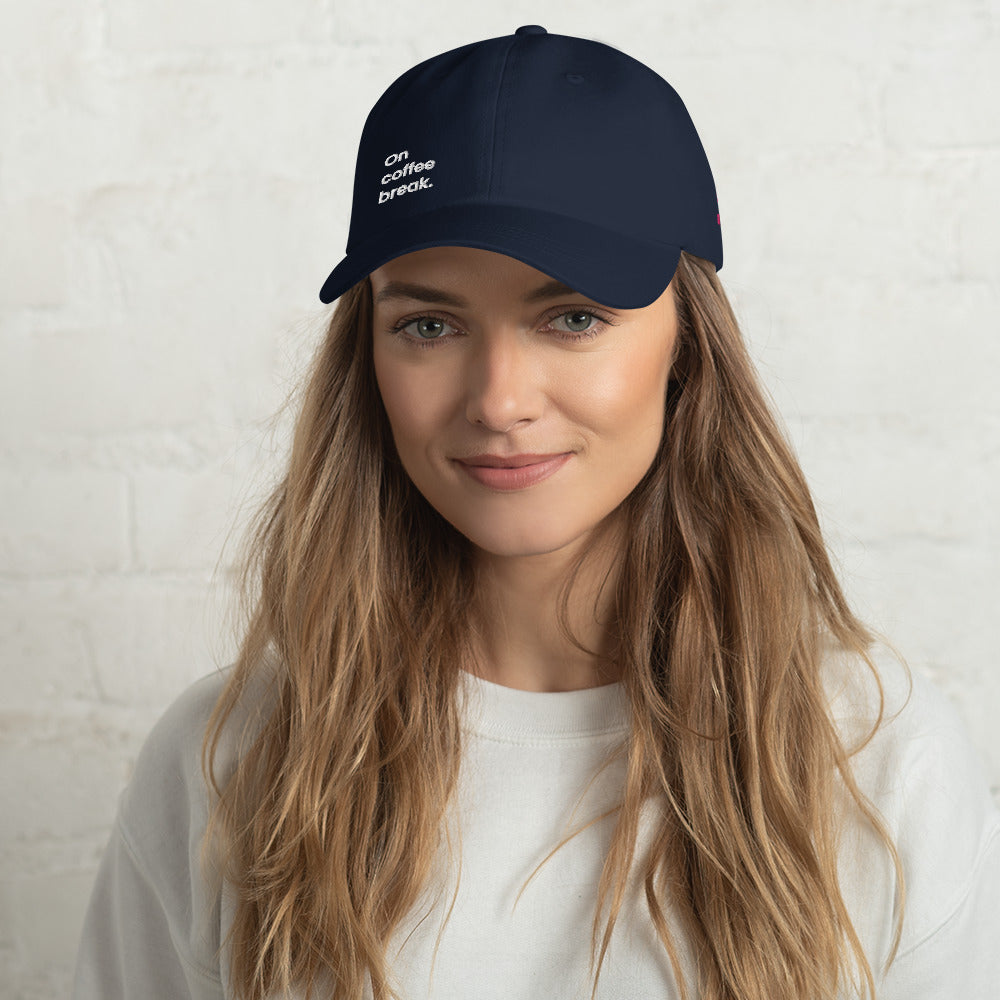 "On coffee break." Dad hat - Navy edition.