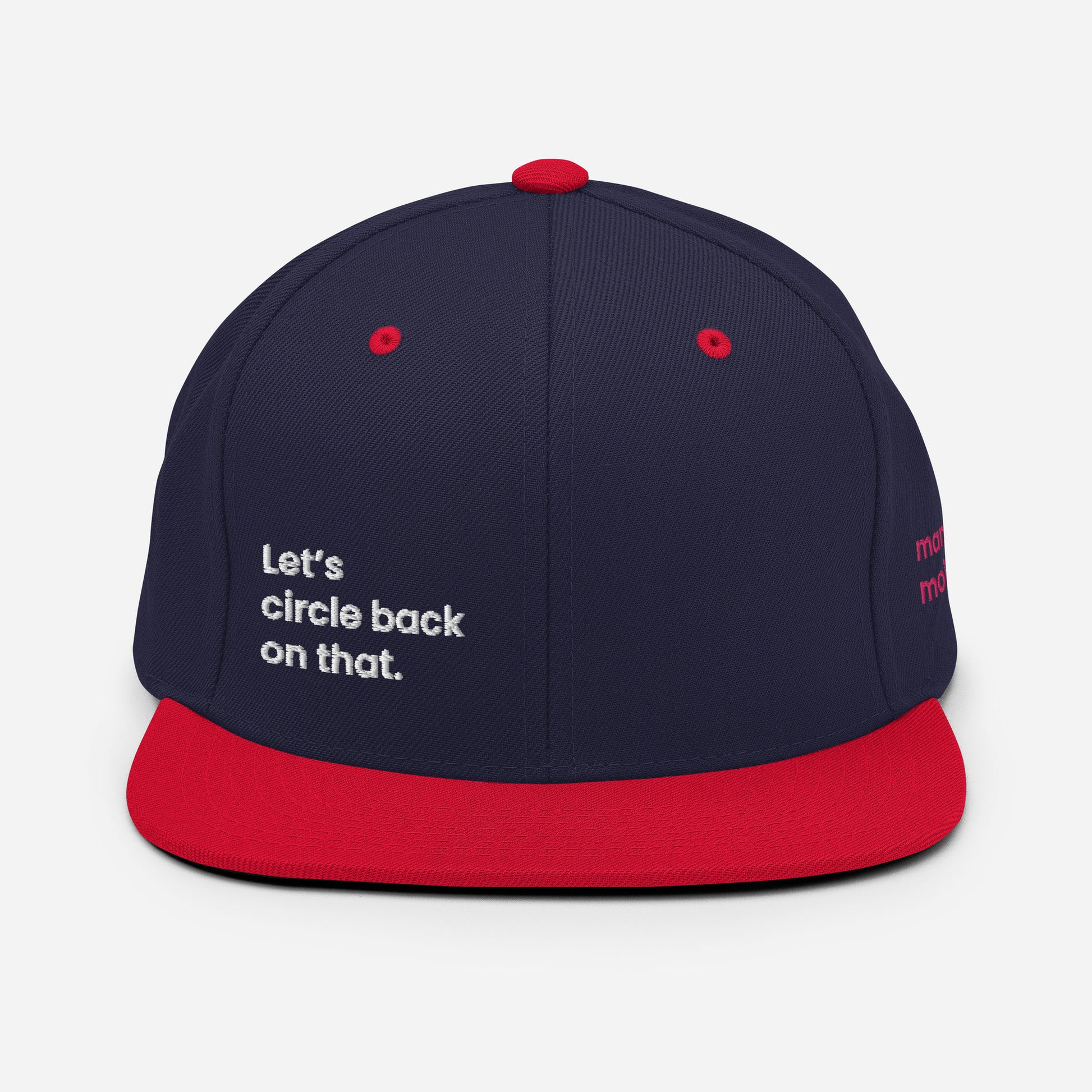 "Let's circle back on that." Navy & Red Brimmies. - Mammoth Mojo